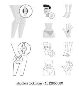 Isolated object of hospital and rendering symbol. Collection of hospital and help stock symbol for web.