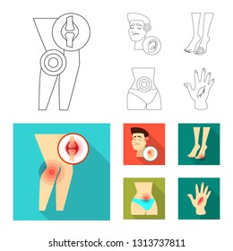 Isolated object of hospital and rendering symbol. Collection of hospital and help stock vector illustration.