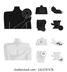 Isolated object of hospital and rendering symbol. Set of hospital and help stock vector illustration.