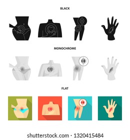 Isolated object of hospital and rendering symbol. Collection of hospital and help stock vector illustration.