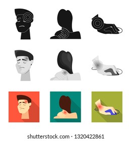 Isolated object of hospital and rendering symbol. Collection of hospital and help stock vector illustration.