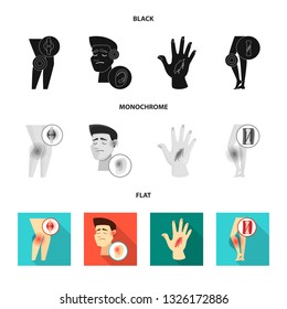 Isolated object of hospital and rendering symbol. Set of hospital and help vector icon for stock.