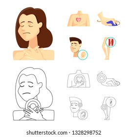 Isolated object of hospital and rendering symbol. Set of hospital and help stock vector illustration.