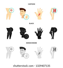 Isolated object of hospital and rendering symbol. Set of hospital and help stock vector illustration.