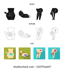Isolated object of hospital and rendering symbol. Set of hospital and help vector icon for stock.