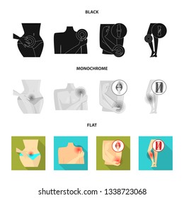 Isolated object of hospital and rendering symbol. Collection of hospital and help stock vector illustration.