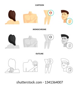 Isolated object of hospital and rendering symbol. Collection of hospital and help stock vector illustration.