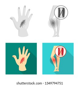 Isolated object of hospital and rendering symbol. Collection of hospital and help stock symbol for web.
