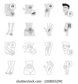 Isolated object of hospital and rendering symbol. Collection of hospital and help vector icon for stock.
