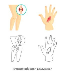 Isolated object of hospital and rendering symbol. Set of hospital and help stock vector illustration.