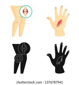 Isolated object of hospital and rendering symbol. Set of hospital and help vector icon for stock.