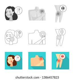 Isolated object of hospital and rendering symbol. Set of hospital and help stock vector illustration.