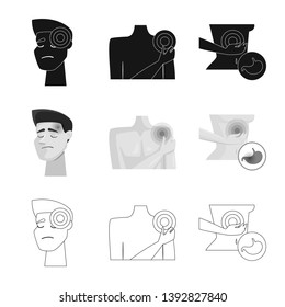 Isolated object of hospital and rendering symbol. Set of hospital and help stock vector illustration.