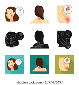 Isolated object  hospital and rendering symbol. Set  hospital and help vector icon for stock.