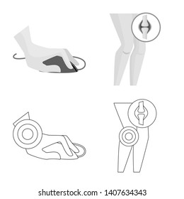 Isolated object of hospital and rendering symbol. Collection of hospital and help stock vector illustration.