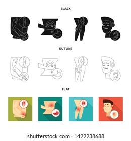 Isolated object of hospital and rendering symbol. Set of hospital and help stock vector illustration.