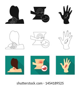 Isolated object of hospital and rendering symbol. Collection of hospital and help stock vector illustration.