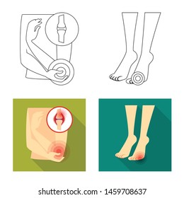 Isolated object of hospital and rendering symbol. Collection of hospital and help stock symbol for web.