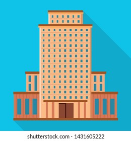 Isolated object of hotel and high sign. Collection of hotel and tourism stock symbol for web.