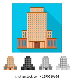 Isolated object of hotel and high symbol. Set of hotel and tourism stock vector illustration.