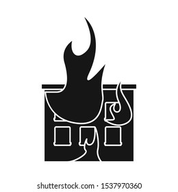 Isolated object of house and flame icon. Graphic of house and burning stock symbol for web.