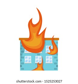 Isolated object of house and flame symbol. Web element of house and burning vector icon for stock.