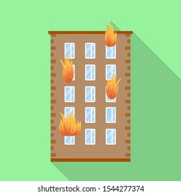 Isolated object of house and flame symbol. Graphic of house and multistorey stock symbol for web.