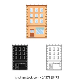 Isolated object of house and residence logo. Collection of house and pane vector icon for stock.