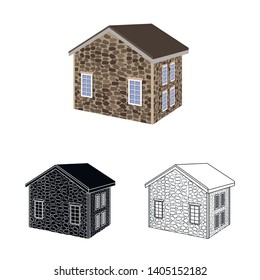Isolated object of house and residential icon. Set of house and realty stock symbol for web.