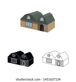 Isolated object of house and residential logo. Collection of house and rural stock symbol for web.