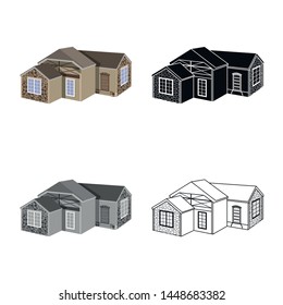 Isolated object of house and residential sign. Set of house and big stock symbol for web.