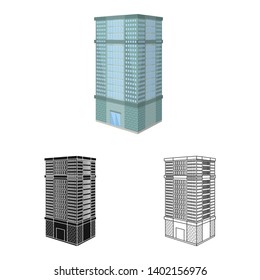 Isolated object of house and skyscraper icon. Collection of house and urban vector icon for stock.