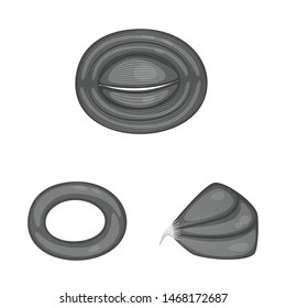 Isolated object of human and body sign. Set of human and cells stock symbol for web.