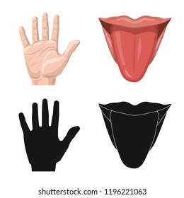 Isolated object of human and part icon. Collection of human and woman stock vector illustration.