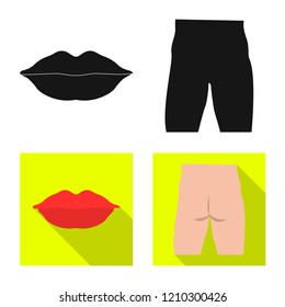 Isolated object of human and part icon. Set of human and woman stock vector illustration.