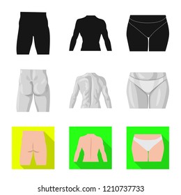 Isolated object of human and part icon. Collection of human and woman vector icon for stock.