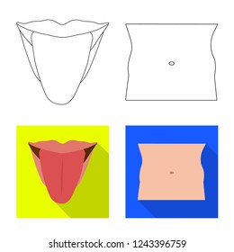 Isolated object of human and part icon. Collection of human and woman stock vector illustration.