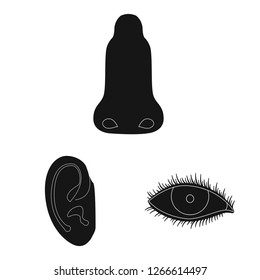 Isolated object of human and part icon. Collection of human and woman vector icon for stock.