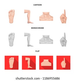 Isolated object of human and part logo. Set of human and woman stock symbol for web.