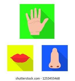 Isolated object of human and part logo. Set of human and woman stock symbol for web.