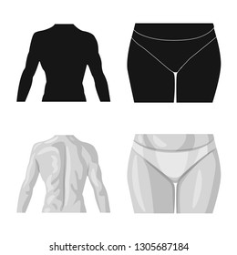 Isolated object of human and part logo. Collection of human and woman stock symbol for web.