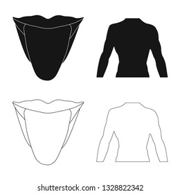 Isolated object of human and part logo. Collection of human and woman stock symbol for web.