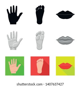 Isolated object of human and part logo. Set of human and woman stock symbol for web.