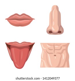 Isolated object of human and part logo. Collection of human and woman stock symbol for web.