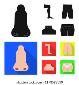 Isolated object of human and part sign. Collection of human and woman stock symbol for web.