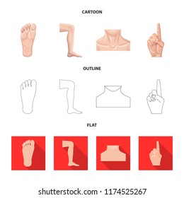 Isolated object of human and part sign. Collection of human and woman stock symbol for web.