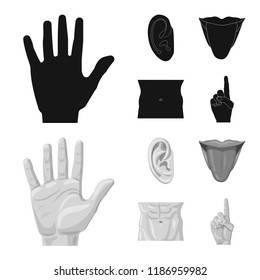 Isolated object of human and part sign. Collection of human and woman stock symbol for web.