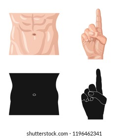 Isolated object of human and part sign. Collection of human and woman vector icon for stock.