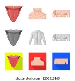 Isolated object of human and part sign. Collection of human and woman stock vector illustration.
