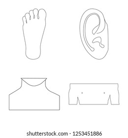 Isolated object of human and part sign. Set of human and woman stock symbol for web.